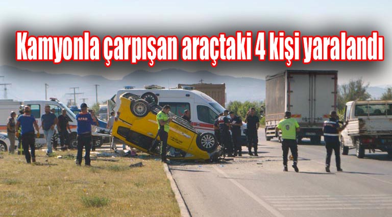 Ticari araç takla attı